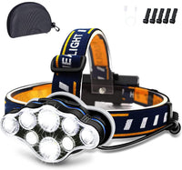 Sisica Headlamp | 18000LM, 8 Modes, USB Rechargeable, Waterproof
