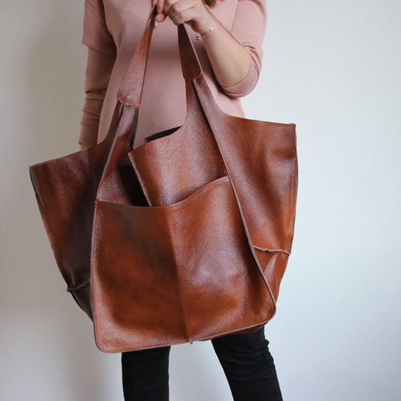 Charly | Oversized Leather Weekend Bags