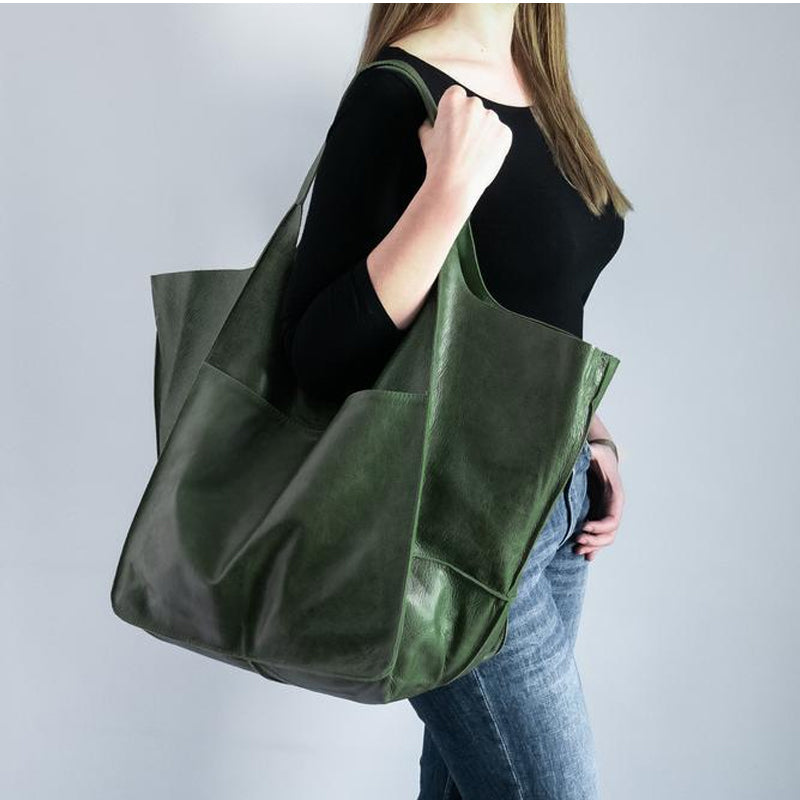 Charly | Oversized Leather Weekend Bags