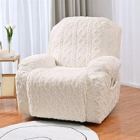 Sisica | Plush Recliner Cover Cable Knit Jacquard