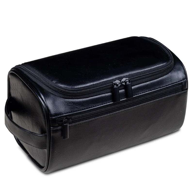 Charly | Premium Leather Toilet Bag for Men – Waterproof Hanging Travel Wash Bag