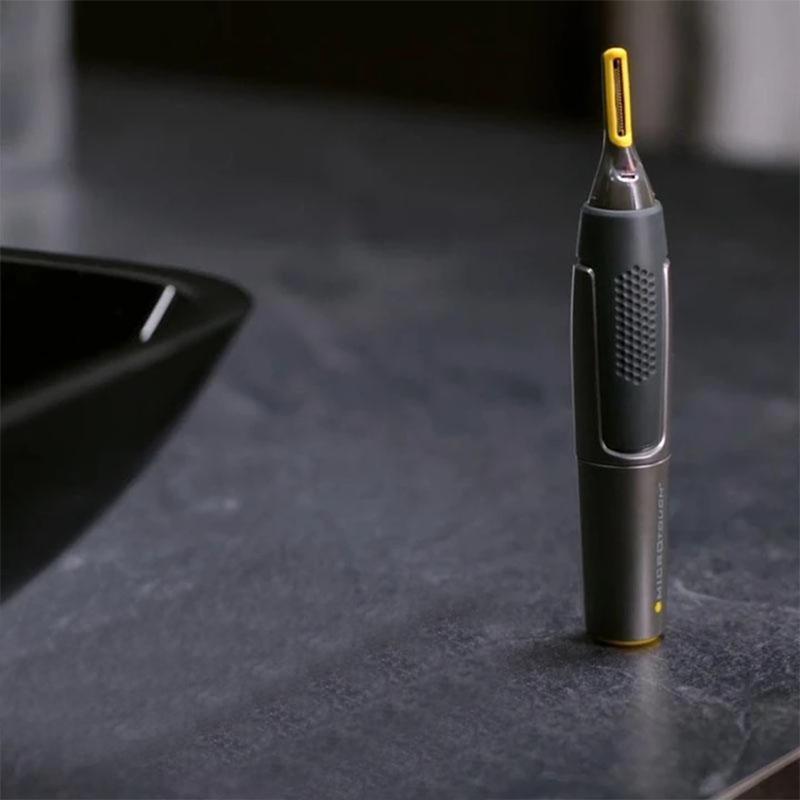 Charly | Professional Ultra-Thin Precision Trimmer | Titanium Stainless Steel Blades | Integrated LED Light | Micro-Oscillation Technology | For Nose, Ears & Contours