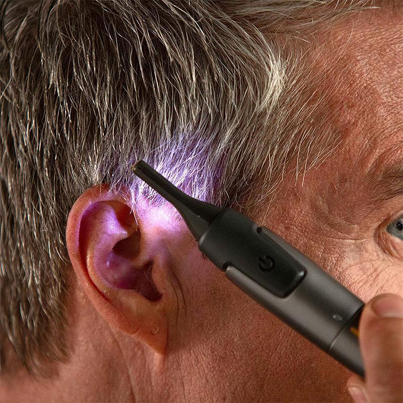 Charly | Professional Ultra-Thin Precision Trimmer | Titanium Stainless Steel Blades | Integrated LED Light | Micro-Oscillation Technology | For Nose, Ears & Contours