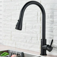 Sisica | Retractable Kitchen Faucet w/ Single Lever & Spray, Steel