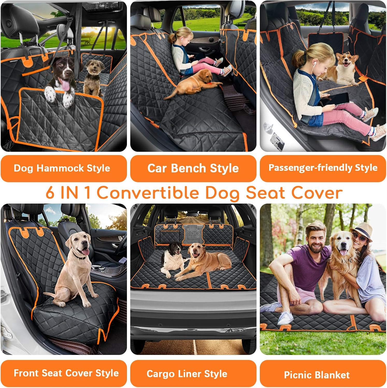 Charly | Quilted Dog Car Seat Hammock Cover