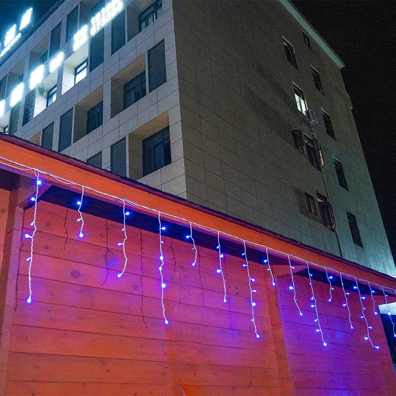 Charly | Quntis 50m LED Icicle Light String | IP44 Weatherproof | 36V Low Voltage | 500+ LEDs | Icicle Waterfall Effect | Warm White
