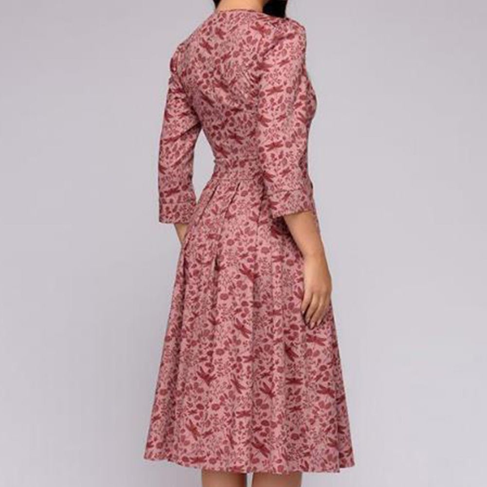 Charly - Retrozo Elegant, Mid-Length Dress