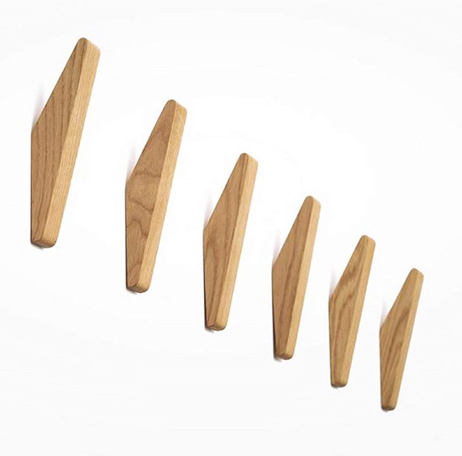Charly | Scandi Set of 6 Wooden Coat Hooks