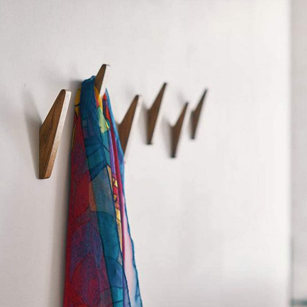 Charly | Scandi Set of 6 Wooden Coat Hooks
