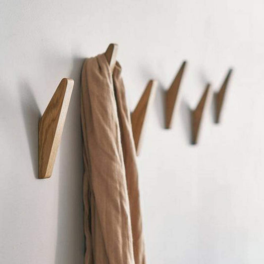 Charly | Scandi Set of 6 Wooden Coat Hooks