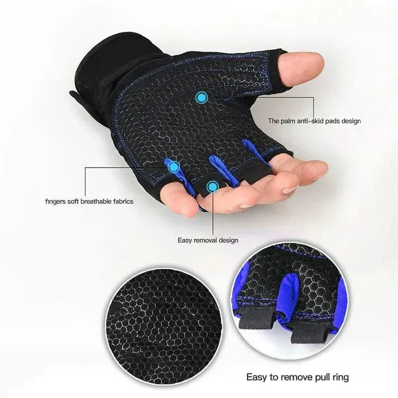 Charly | Shock-resistant training gloves with wrist support | For weight training, fitness & cycling