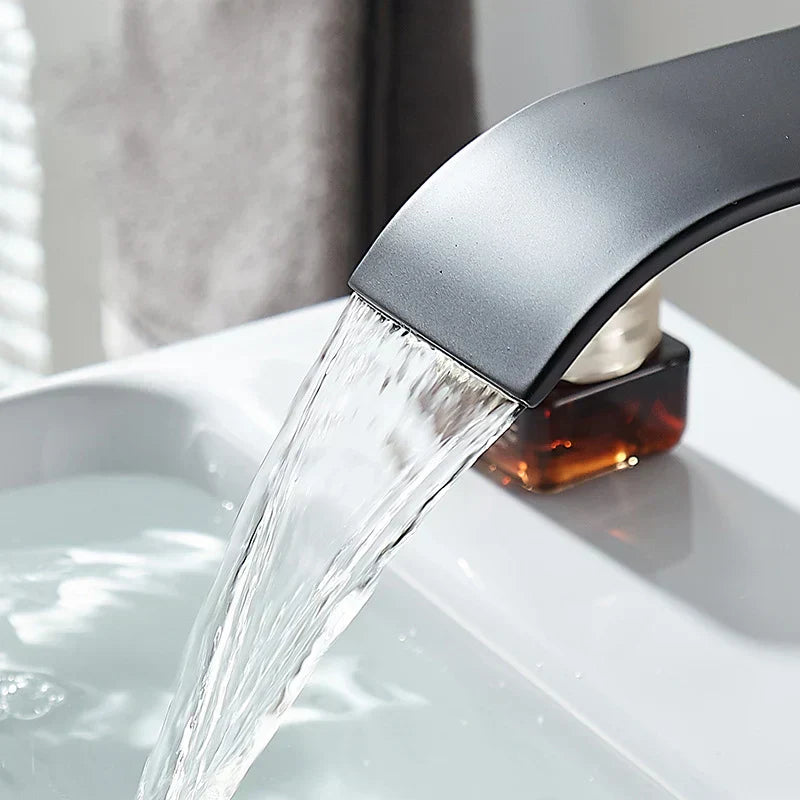 Charly Sink Mixer Aqualis Noir | Stainless Steel | Hot & Cold Water | For Bathroom & Guest Toilet