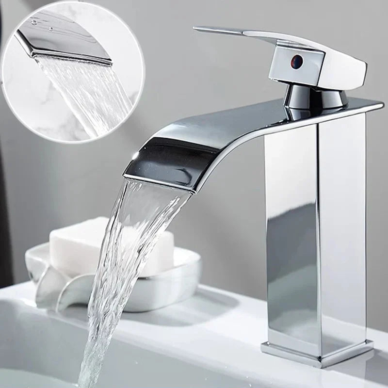 Charly Sink Mixer Aqualis Noir | Stainless Steel | Hot & Cold Water | For Bathroom & Guest Toilet