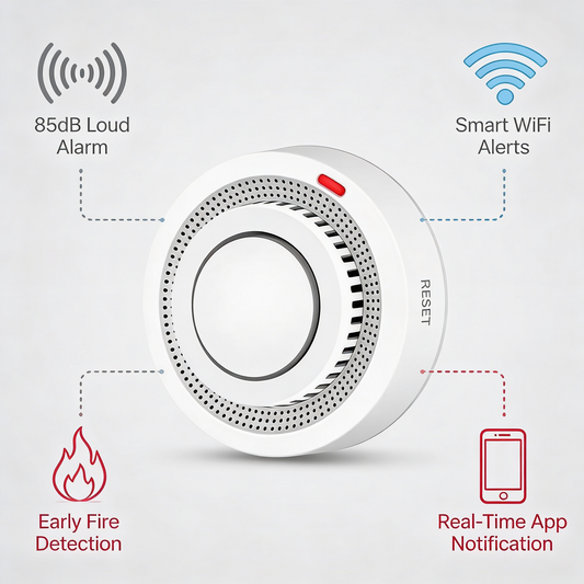 Charly | Smart WiFi Smoke Detector Fire Alarm 85dB – SafeSense