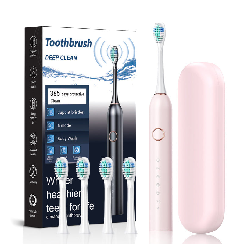 Charly | Sonic Electric Toothbrush | 6 Modes & IPX7 Waterproof | White, Black, Pink