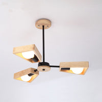 Sisica | Sputnik Chandelier Made of Wood | Modern Geometric Design