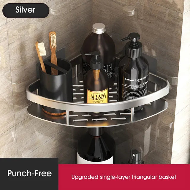 Charly | Stylish and Practical No-Drill Shower Corner Shelf – Space-Saving Bathroom Storage Rack