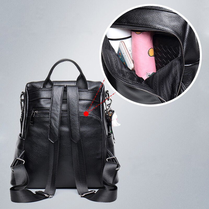 Charly | Theft-Proof Leather Backpack
