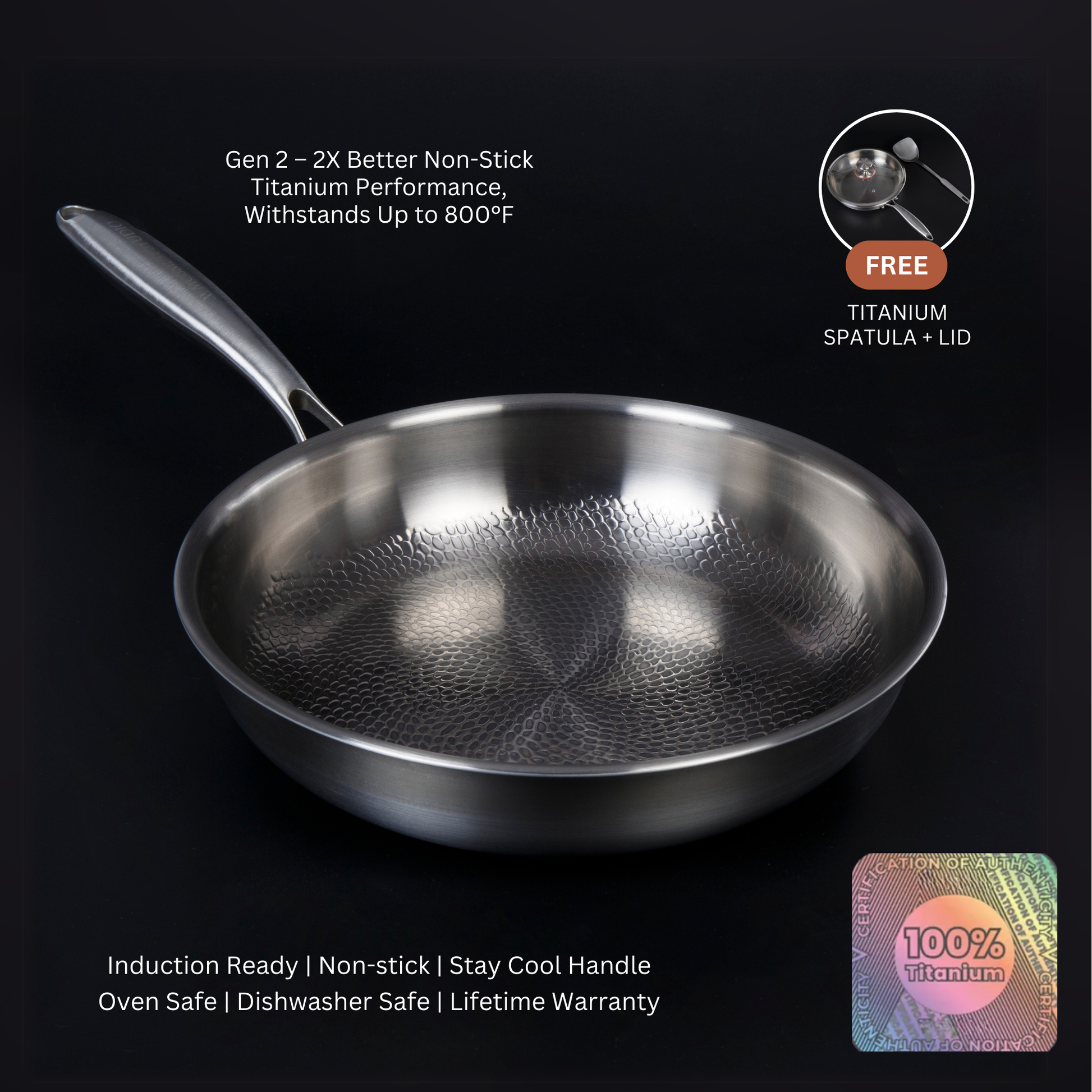 Charly | Titanium Frying Pan | Non-Toxic, Naturally Non-Stick & Ideal for Healthy Cooking