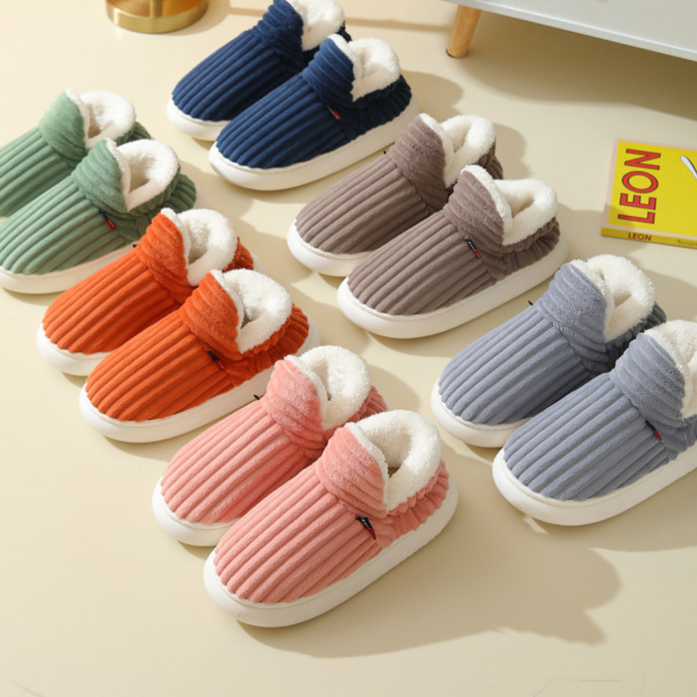 Charly | Unisex Corduroy Slippers with Sherpa Lining