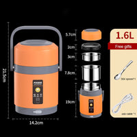 Sisica | USB Heated Lunch Box | 304 Stainless Steel, Portable Food Warmer