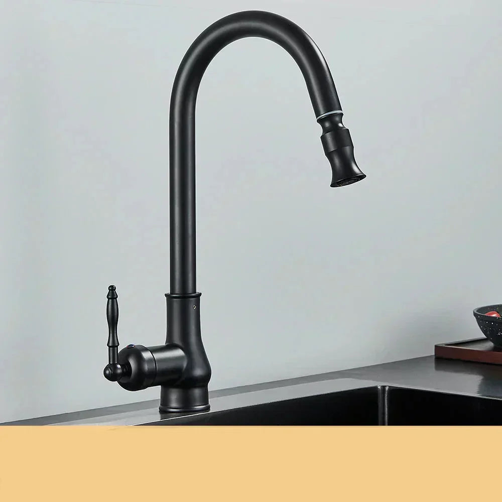Charly | VintageTap Antique Brass Kitchen Tap – Retro Style Mixer Faucet with Swivel Spout