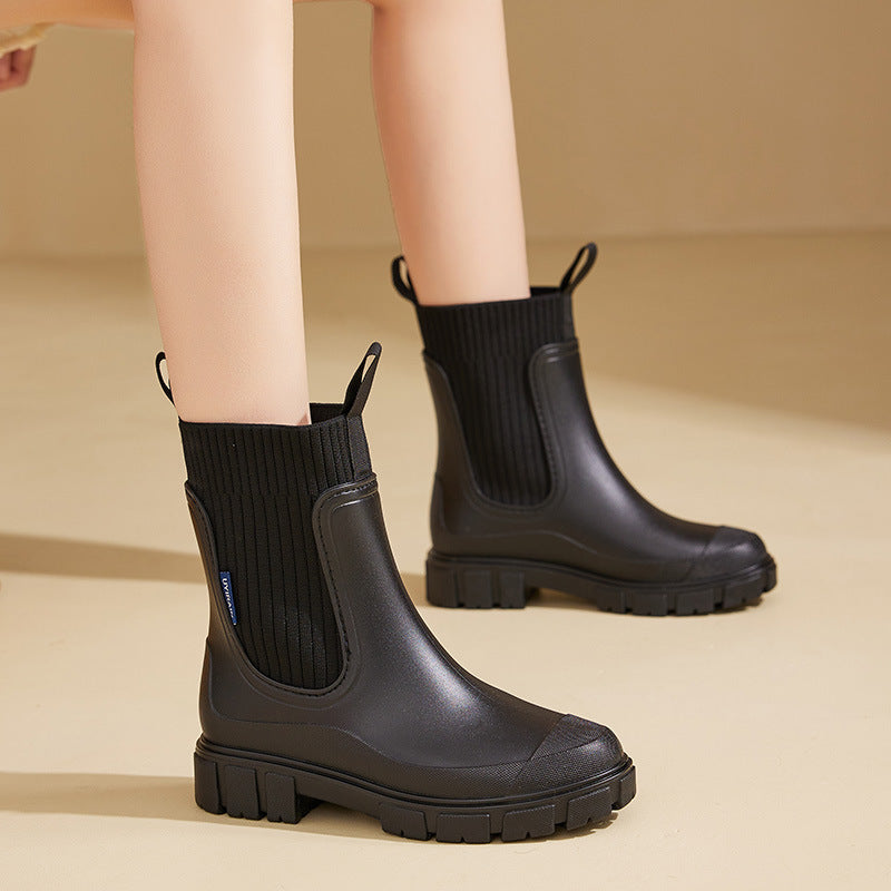 Charly | Waterproof Rubber Boots for Women | Height-Increasing Platform & Slip-Resistant PVC