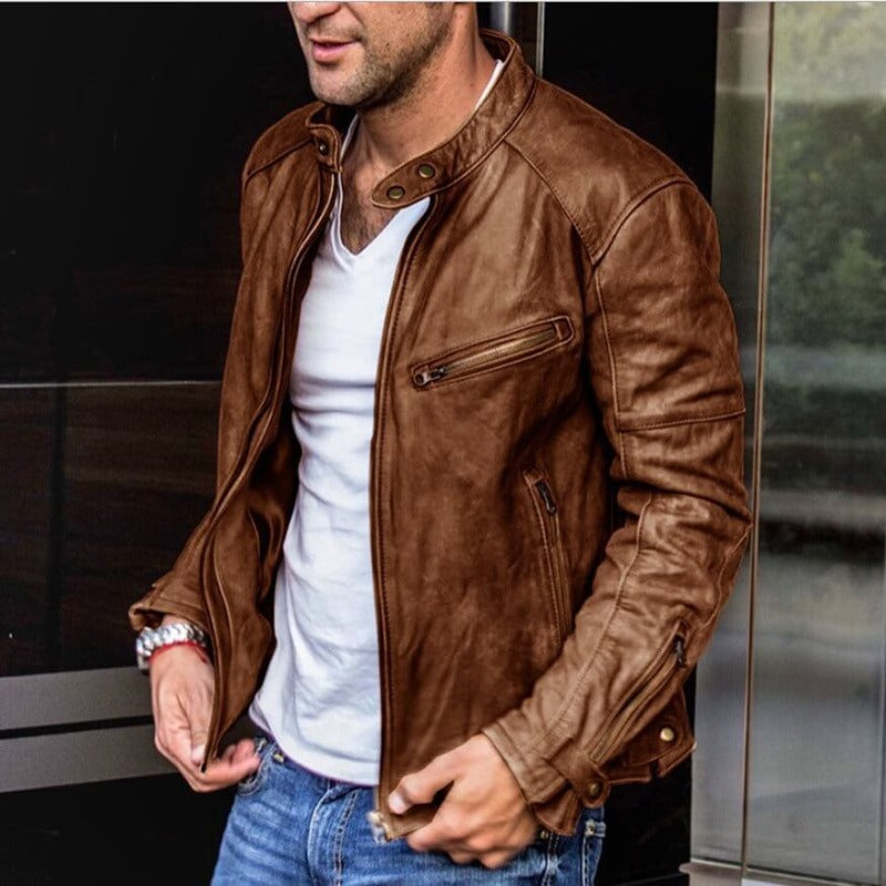Charly - Weatherproof, Versatile Leather Jacket for Men
