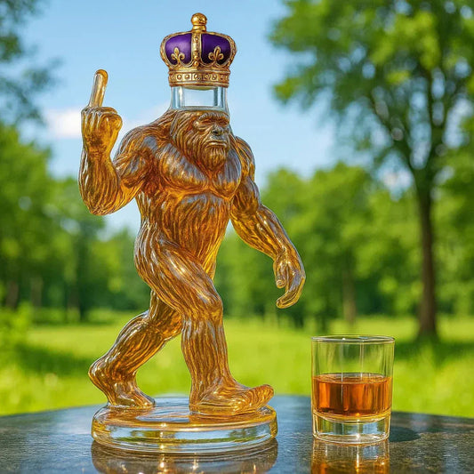Charly | Whiskey Decanter Funny Bigfoot Glass Bottle