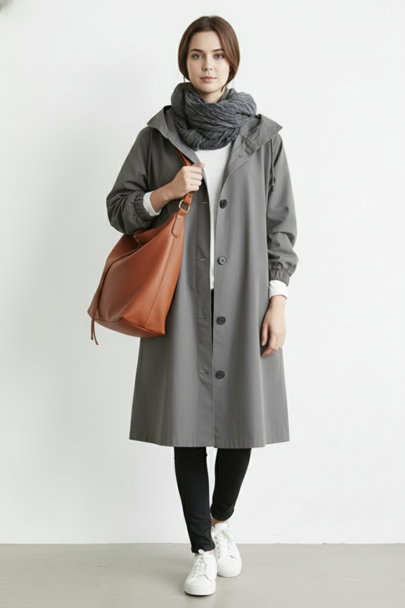 Charly | Wind and Waterproof Trench Coat for Women – With Hood for Autumn & Winter