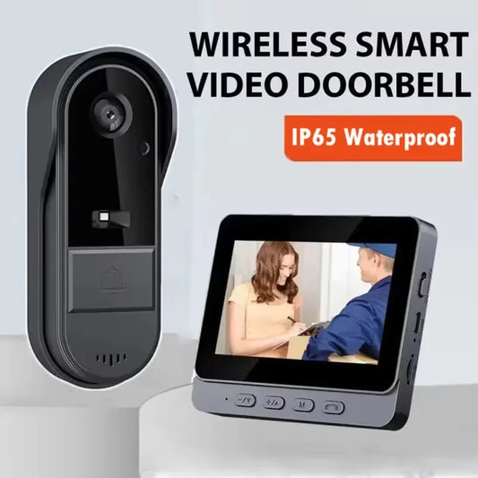Charly | Wireless Video Doorbell with Intercom and HD Night Vision – 4.3” IPS Display, Waterproof
