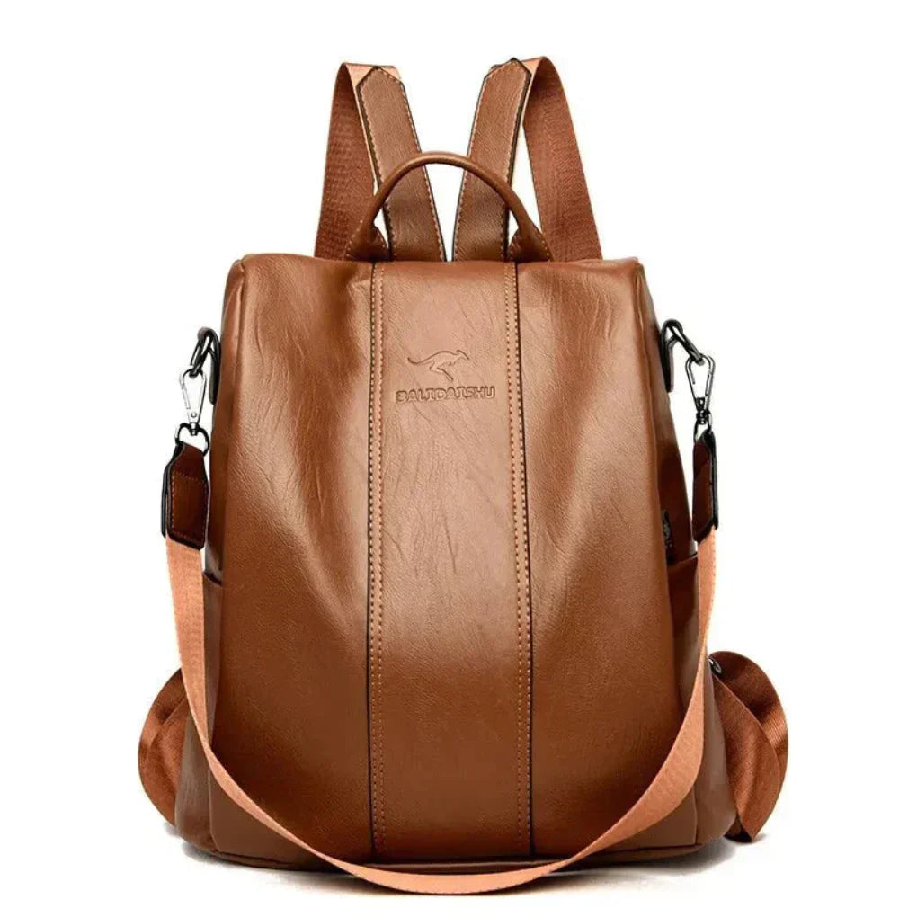 Charly | Women's Anti-Theft Backpack - Convertible Leather Style