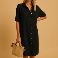 Button-Front Shirt Dress for Women