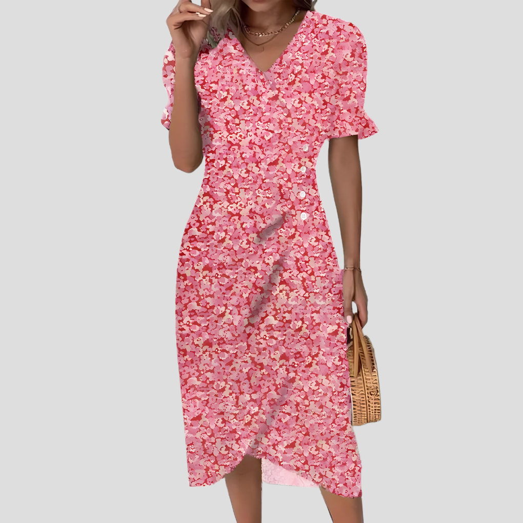 Charly | Women's Button Front Floral Midi Dress