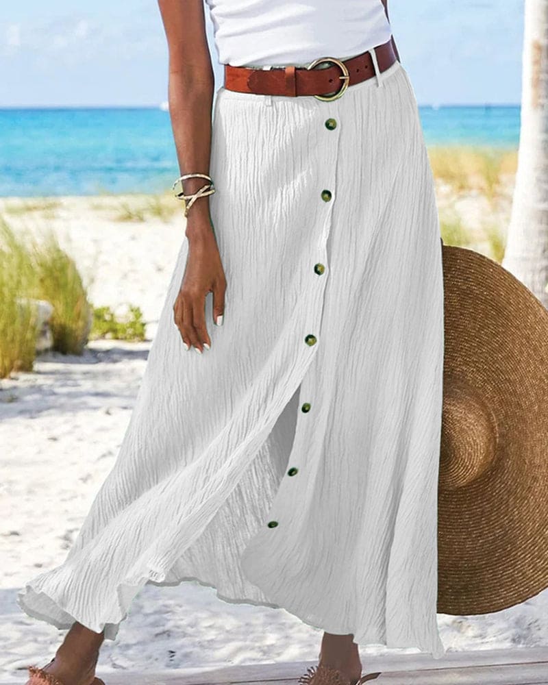Charly | Women's Button-Front Midi Skirt