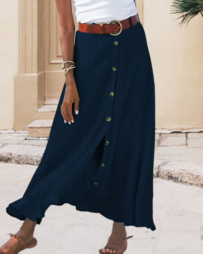 Charly | Women's Button-Front Midi Skirt