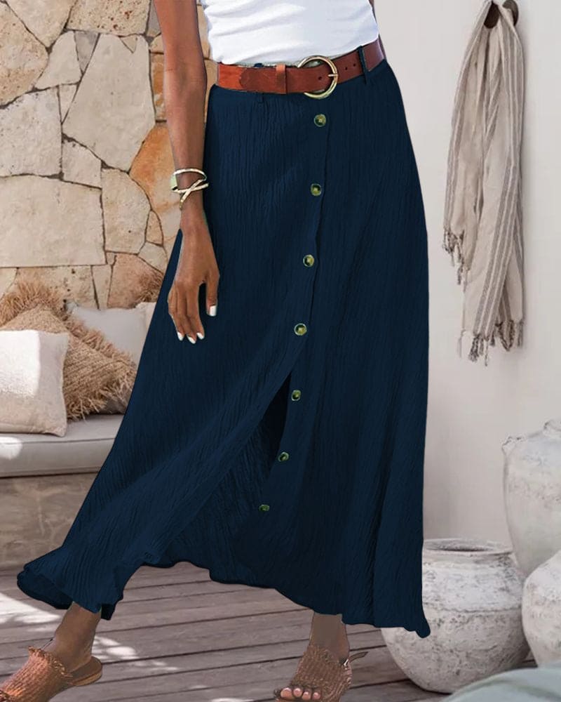 Charly | Women's Button-Front Midi Skirt