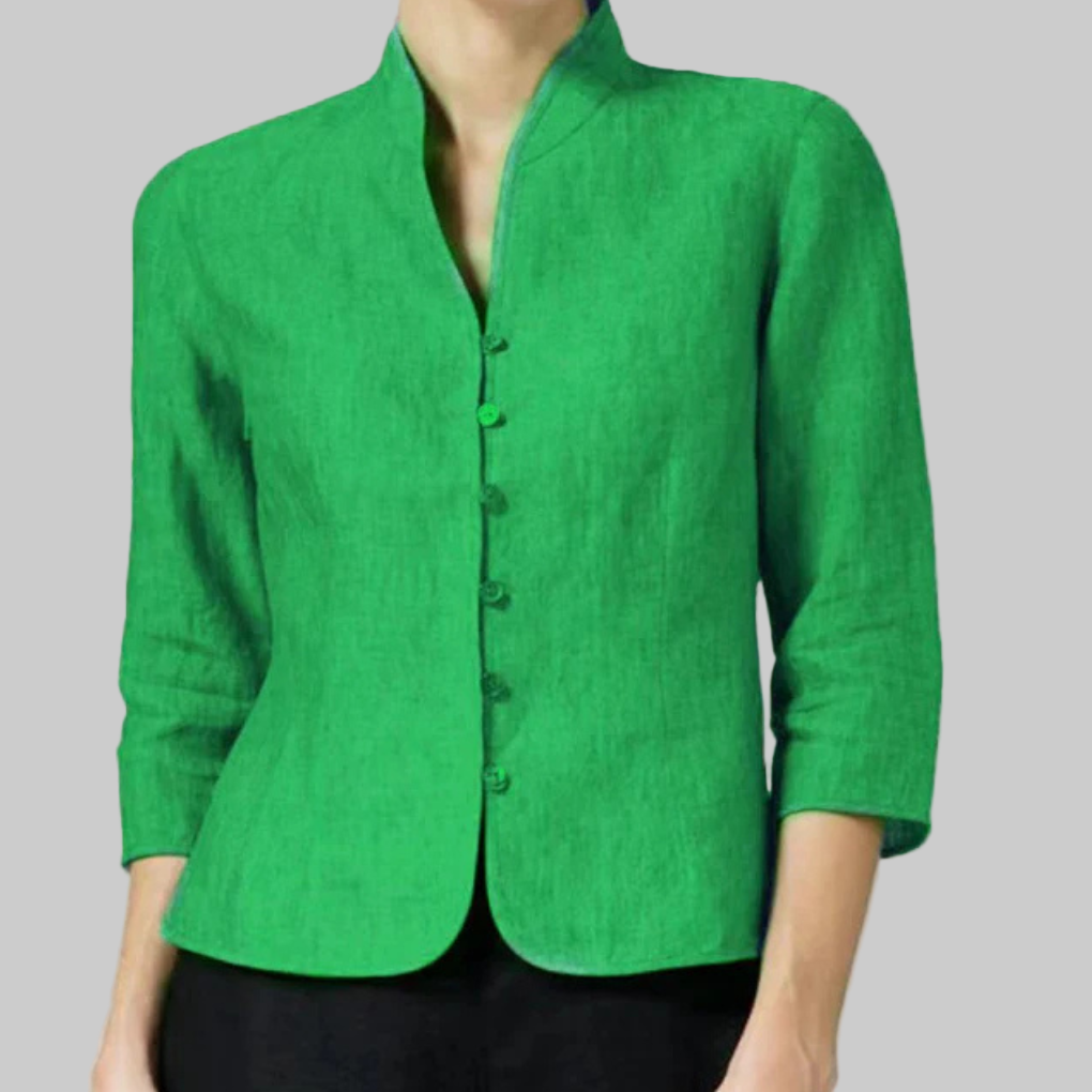 Charly | Women's Button-Front Stand-Collar Blouse