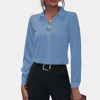 Sisica | Women's Sophisticated Ring Detail Button-Up Shirt