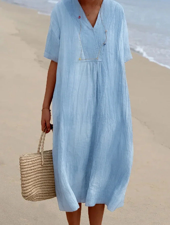 Charly | Women's Casual Midi Dress with V-Neck