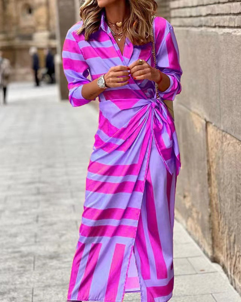 Charly | Women's Collared Wrap Dress with Tie Detail