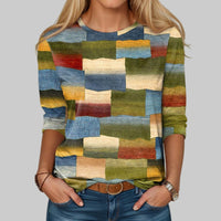 Patchwork Print Relaxed Fit T-shirt