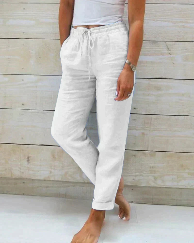 Charly | Women's Drawstring Linen Pants