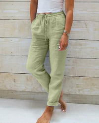Sisica | Women's Breathable Linen Drawstring Trousers