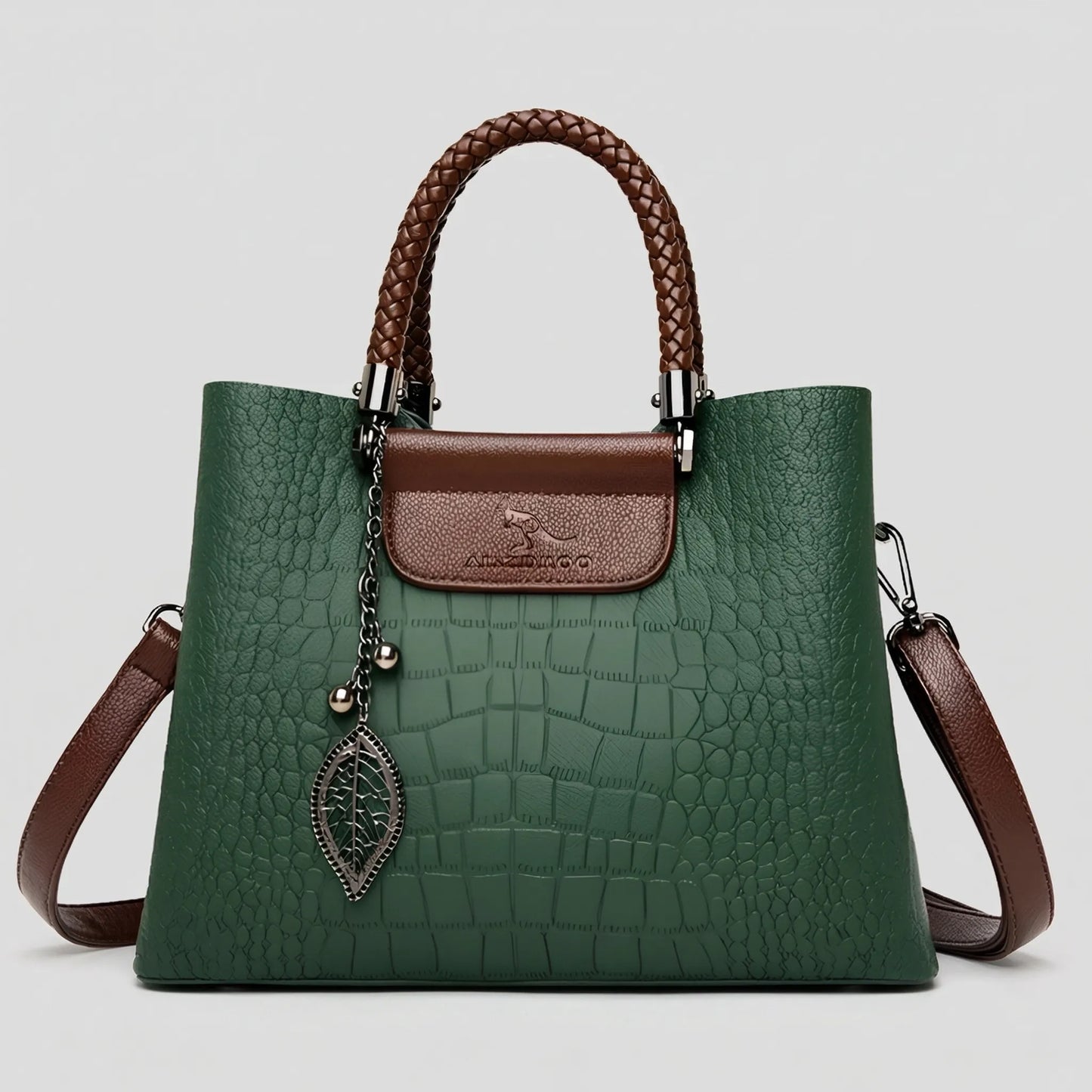 Charly | Women's Embossed Tote Bag with Braided Handle
