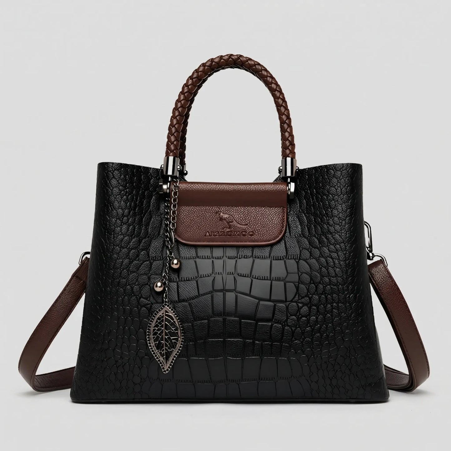 Charly | Women's Embossed Tote Bag with Braided Handle