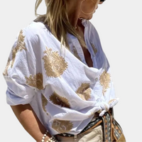 Sisica | Women's Relaxed Embroidered Button-Down Shirt