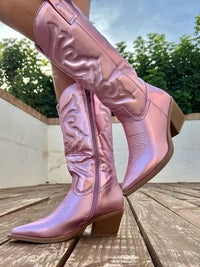 Sisica | Metallic Embroidered Western Boots