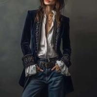 Sisica | Women's Embroidered Velvet Statement Blazer
