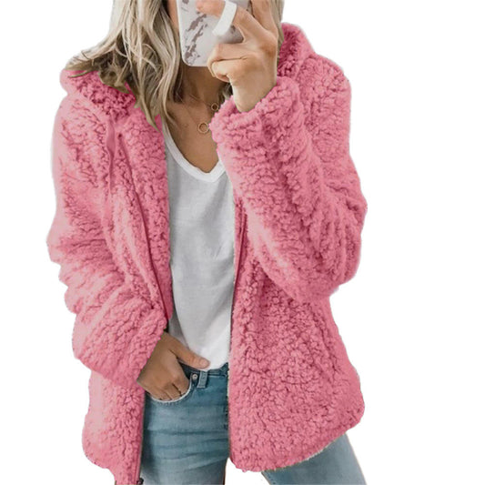 Charly Women's Fashion | Elegant Bear Teddy Fur Coat: Soft Fleece Coat with Pockets and Zipper
